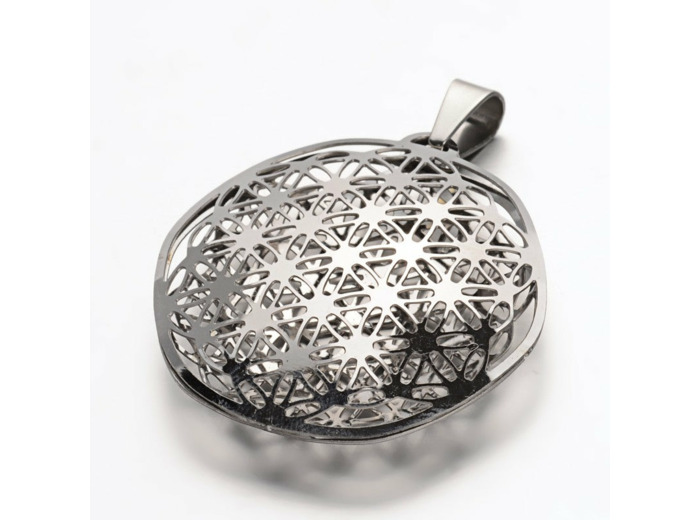 Pendentif fleur de vie 3D acier inoxydable