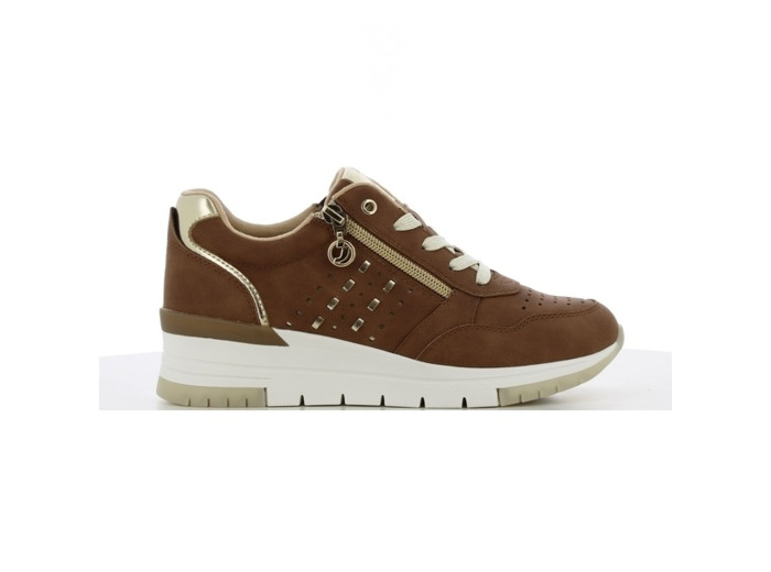 Basket femme marron or