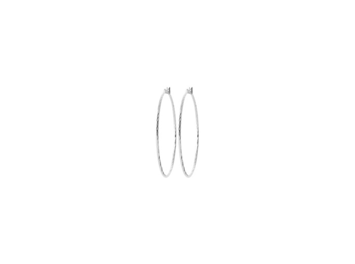 Boucles d'oreilles créoles en argent rhodié