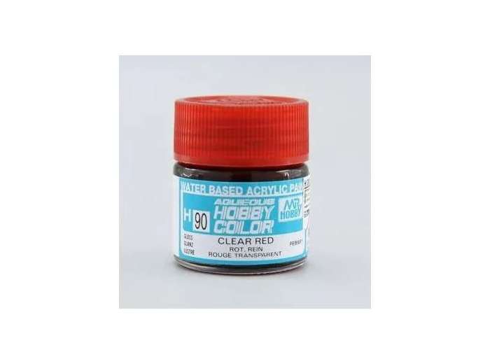 PEINTURE MAQUETTE MR HOBBY H090 ROUGE TRANSPARENT BRILLANT 10ML