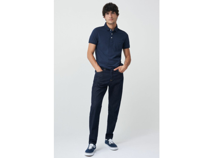Polo avec effect d'usure de la teinture