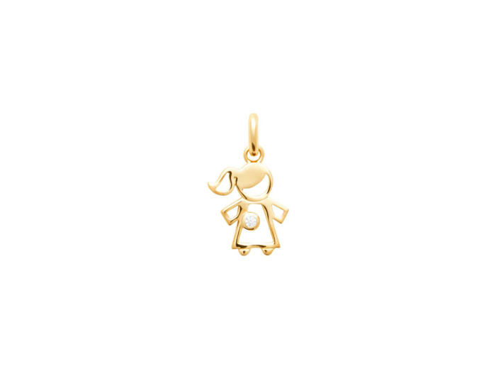 Pendentif en plaqué or et oxyde de zirconium