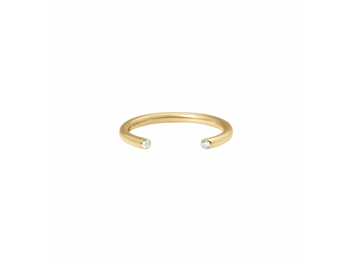 Bague Vanrycke Massaï en or jaune et 2 diamants