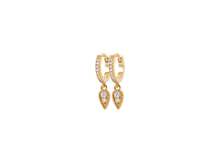 Boucles d'oreilles créoles en plaqué or et oxydes de zirconium