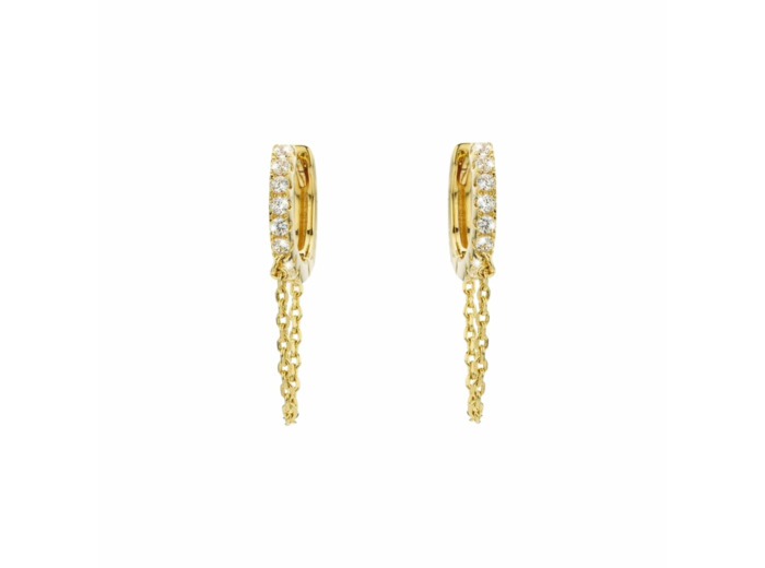 Boucles d'oreilles Mya Bay Exotic vibes Jaipur en laiton et pierres blanches