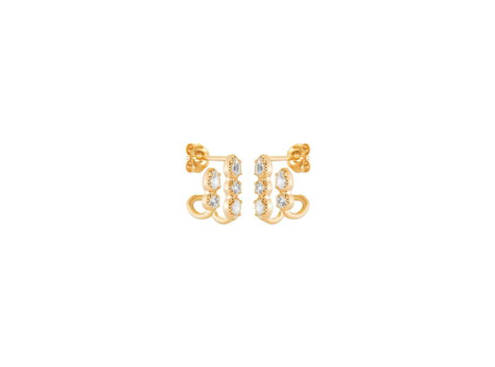Boucles d'oreilles en plaqué or et oxyde de zirconium