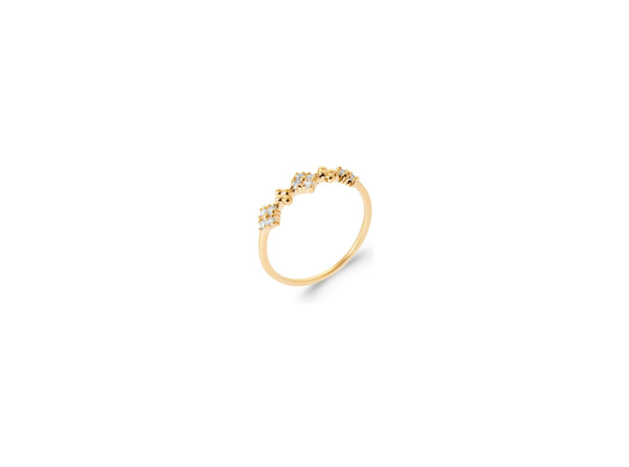 Bague en plaqué or et oxyde de zirconium