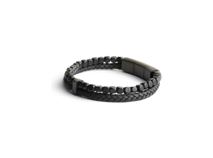 Bracelet Gemini Classics en acier et agate