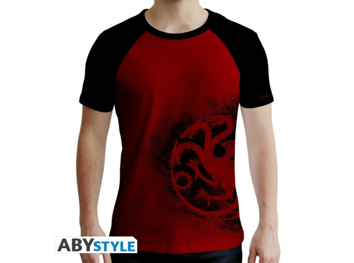 GAME OF THRONES - Tshirt "Targaryen" homme MC rouge & noir