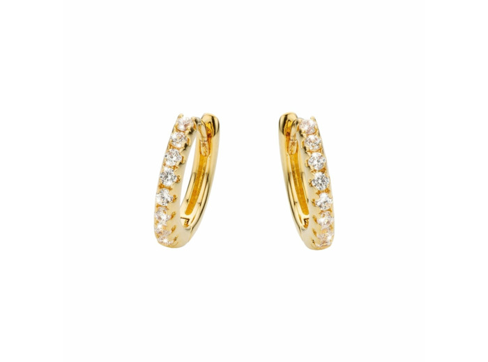 Boucles d'oreilles Mya Bay Delhi en métal doré et oxyde de zirconium