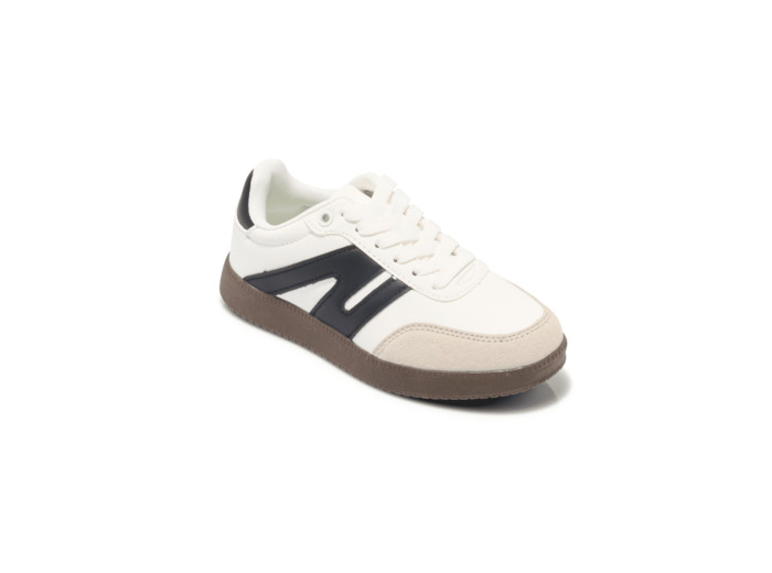Basket junior fille blanc noir