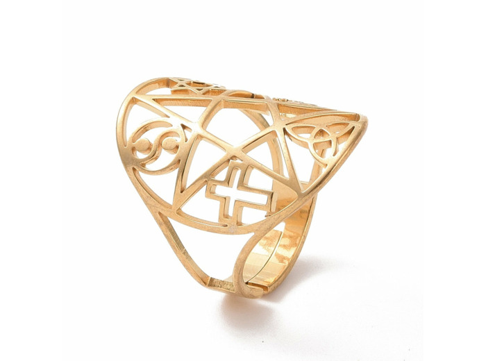 YOGA BAGUE ACIER OR