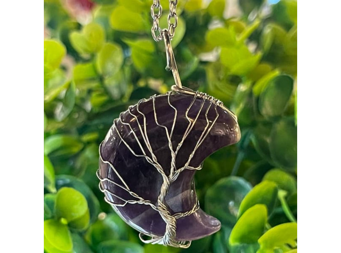 Pendentif Améthyste Lune argent