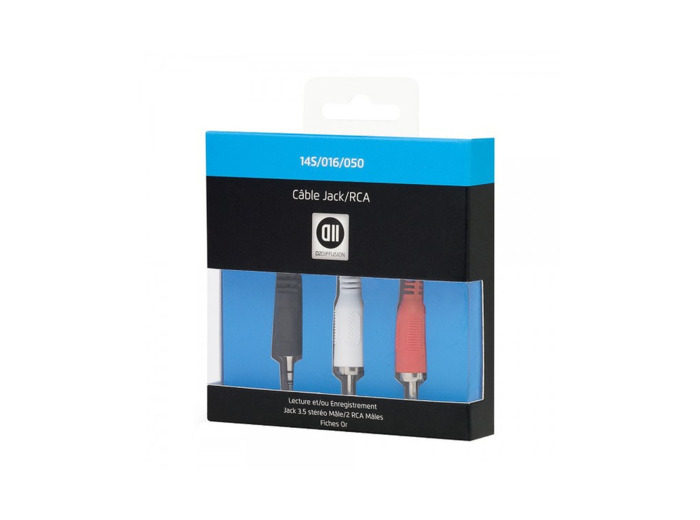 Câble audio 3,5mm mâle/ 2 rca mâle 0,5 m