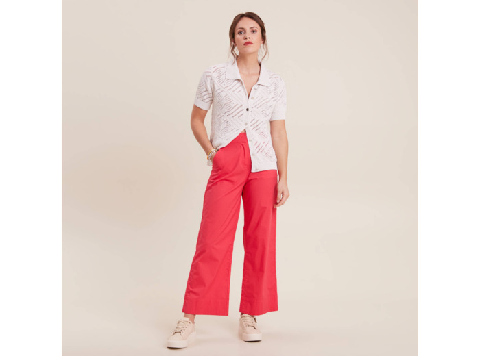 Pantalon flou ceinturé 7/8ème