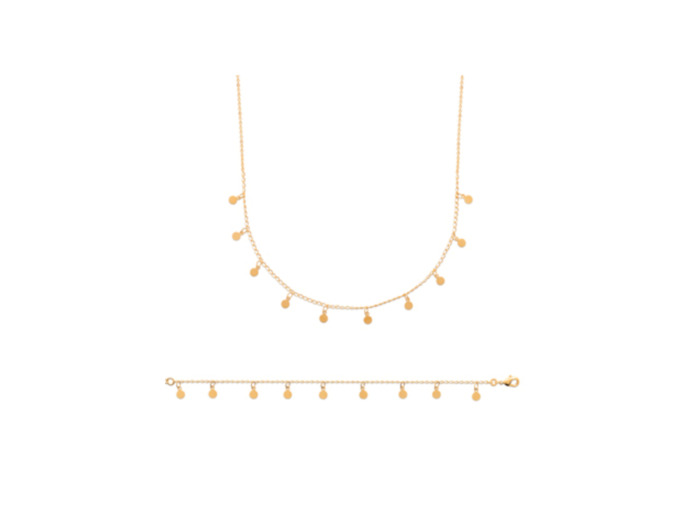 Collier en plaqué or, 42cm