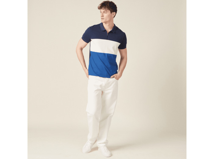 Polo manches courtes zippé