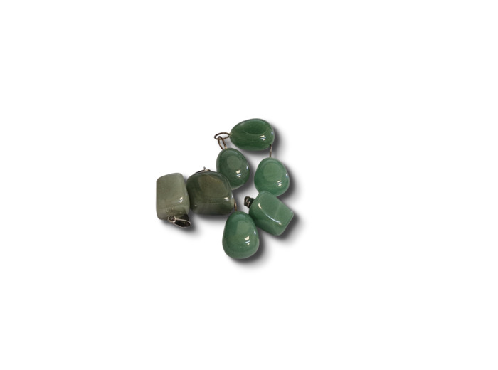 Aventurine verte  Pend pierre roulée