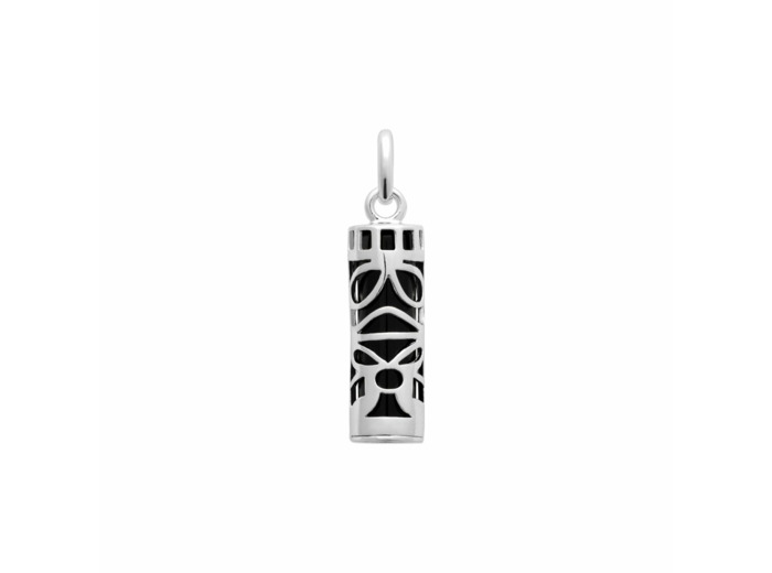 Pendentif en argent rhodié et onyx d'imitation