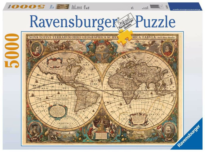 Ravensburger - Puzzle Adulte - Puzzle 5000 pièces - Mappemonde antique