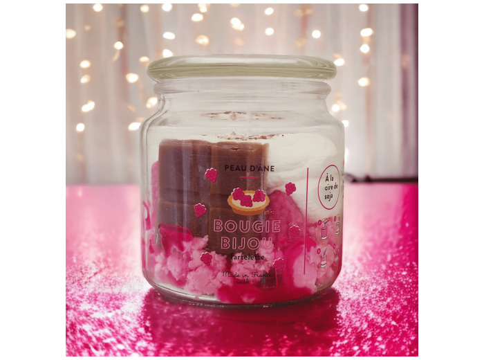 Bougie bijou gourmande tartelette framboise