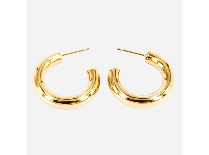 Boucles d'oreilles ZAG en acier doré