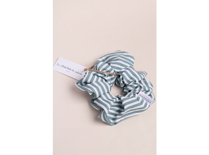 Chouchou Scrunchie - Rayé vert
