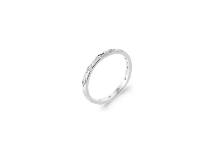 Bague en argent et oxydes de zirconium