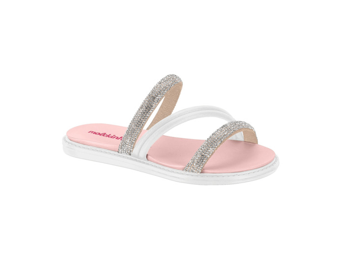 Mule plate junior fille blanc