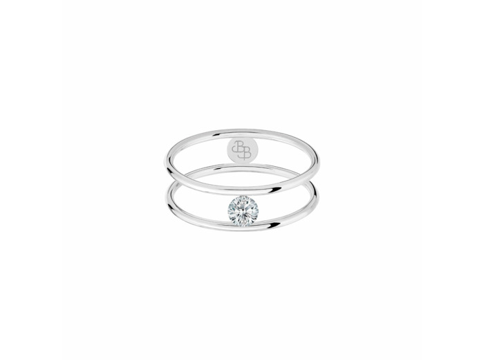 Bague La Brune & La Blonde HULA HOOP en or blanc et diamant de 0.20ct