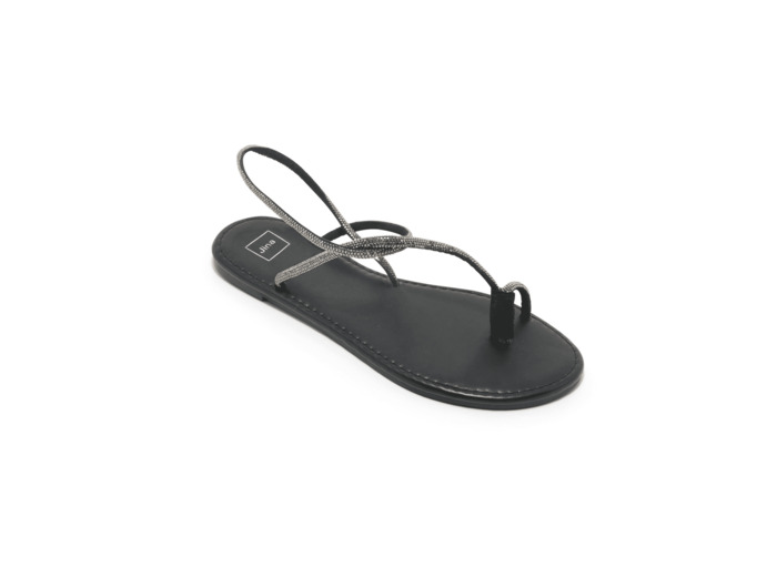 Sandale plate femme noir