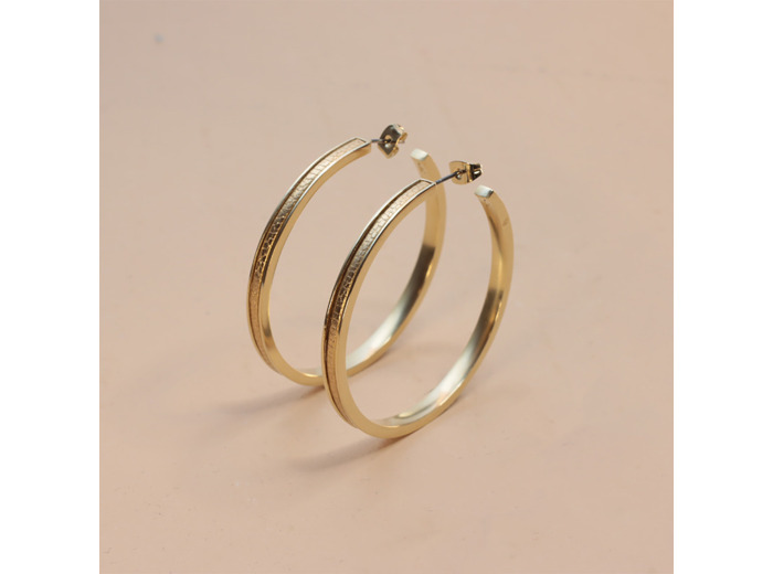 Boucles d'oreilles Flowersforzoé en cuir et métal doré