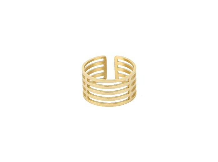 Bague ZAG en acier doré