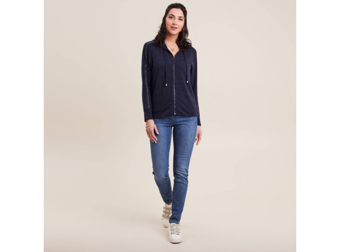 Gilet manches longues capuche