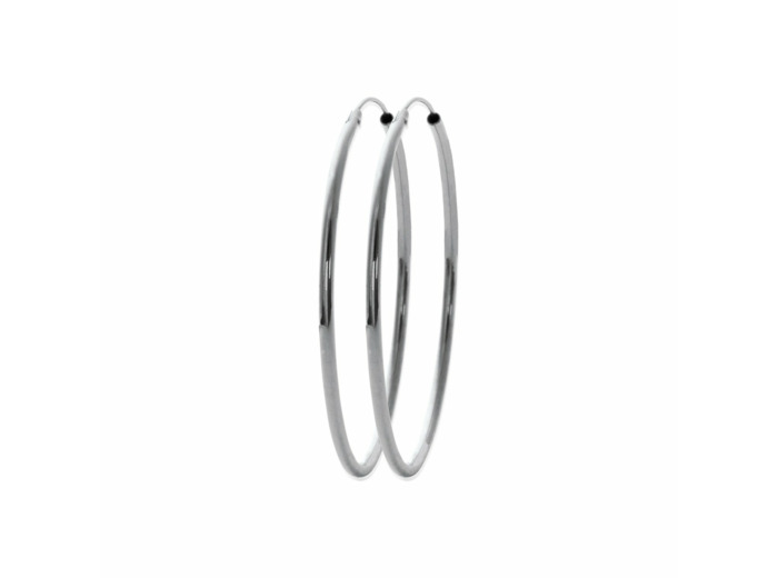 Boucles d'oreilles créoles en argent rhodié