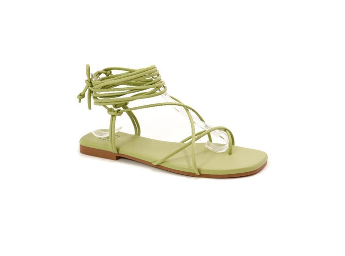 Sandale plate femme vert
