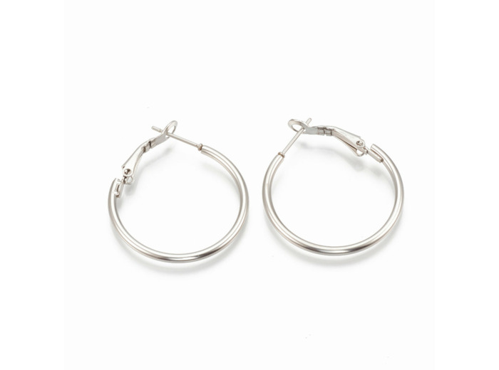 Créole basique acier inoxydable argent 3cm