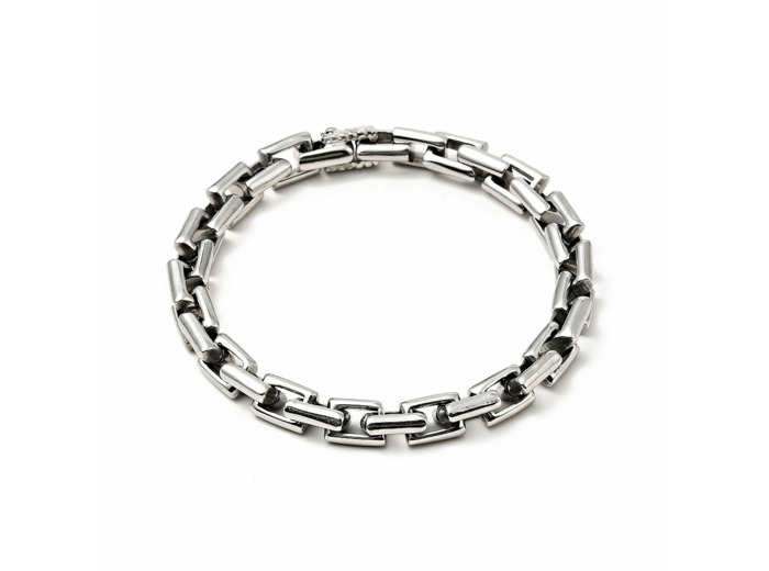 Bracelet maille rectangulaire acier inoxydable