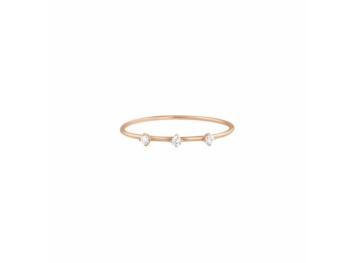 Bague Vanrycke Stardust en or rose et 3 diamants