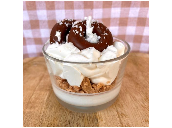 Bougie grande verrine donuts caramel