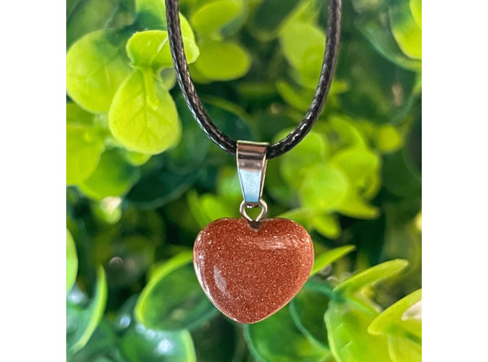 Pendentif Pierre de soleil teinté coeur