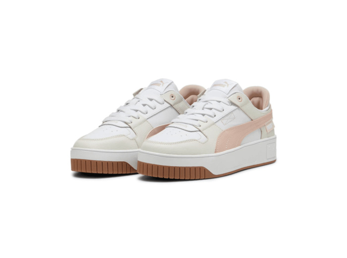 Basket femme blanc rose puma carina street