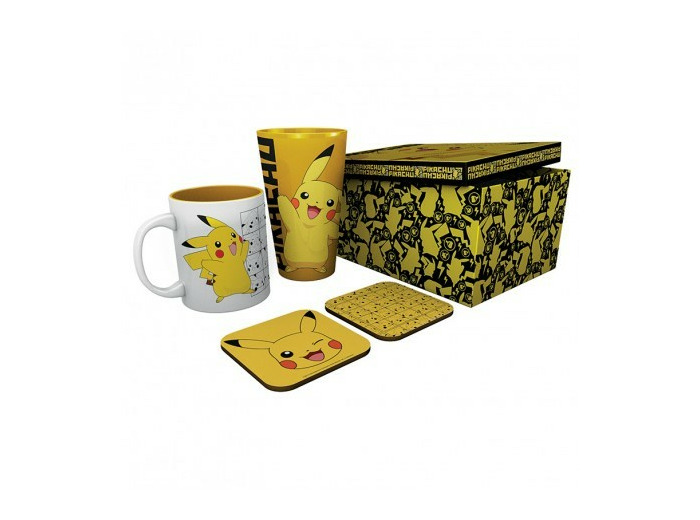 POKEMON - Pck Verre XXL + Mug + 2 Coasters "Pikachu"