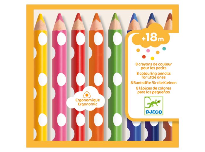 8 Crayons De Couleur Pour Les Petits - DJ09004