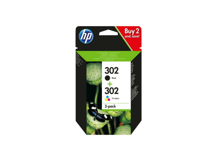 Pack de 2 cartouches d'encre 302 couleur, noir