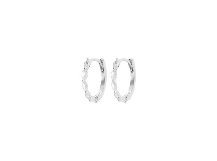 Boucles d'oreilles créoles en argent et oxyde de zirconium