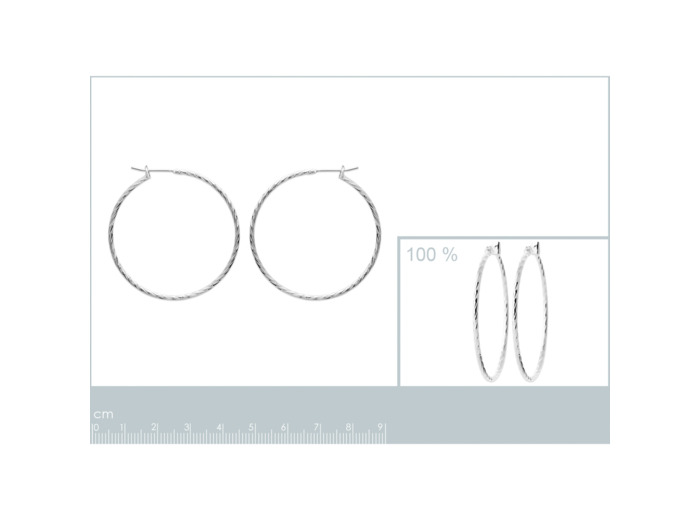Boucles d'oreilles créoles en argent rhodié