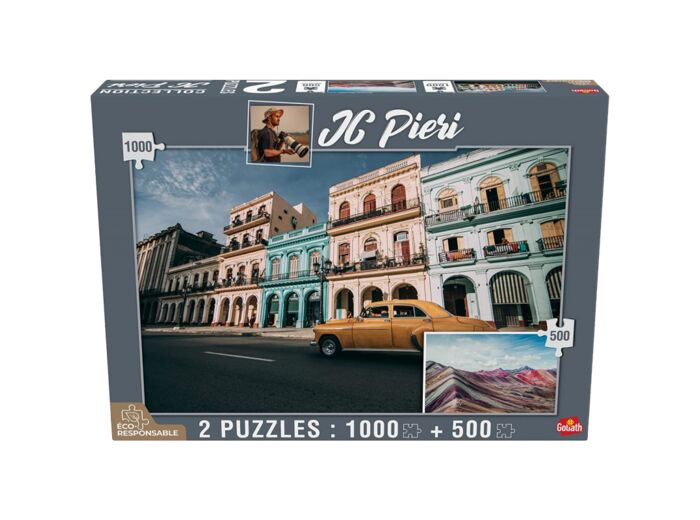 Puzzle JC PIERI - La Havane 1000 Pcs & Rainbow Mountain 500 Pcs