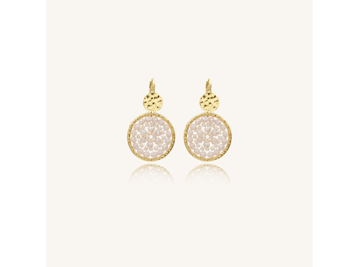Boucles d'oreilles Sàntibé Bijoux Paradis dorées à l'or fin et perles