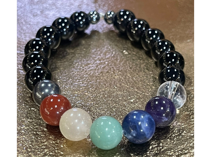 Bracelets 7 chakras Onyx Femme